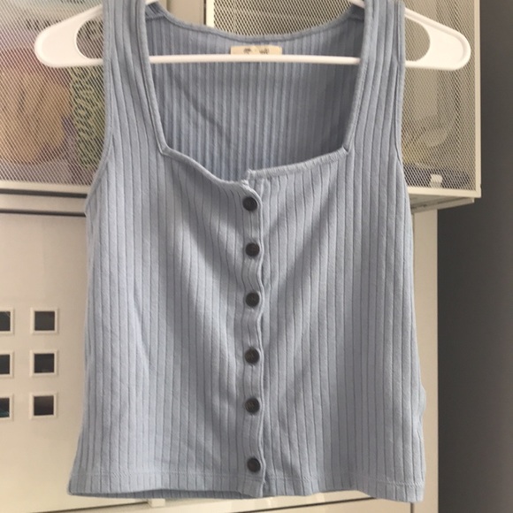 Madewell Ribbed Button Front Crop Top - Picture 2 of 7